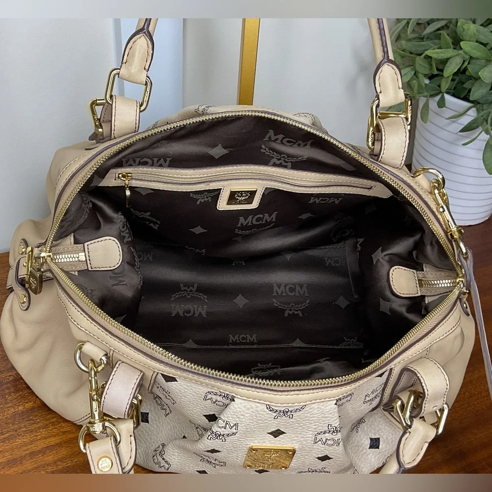 MCM Tan Monogram Satchel - Picture 10 of 16